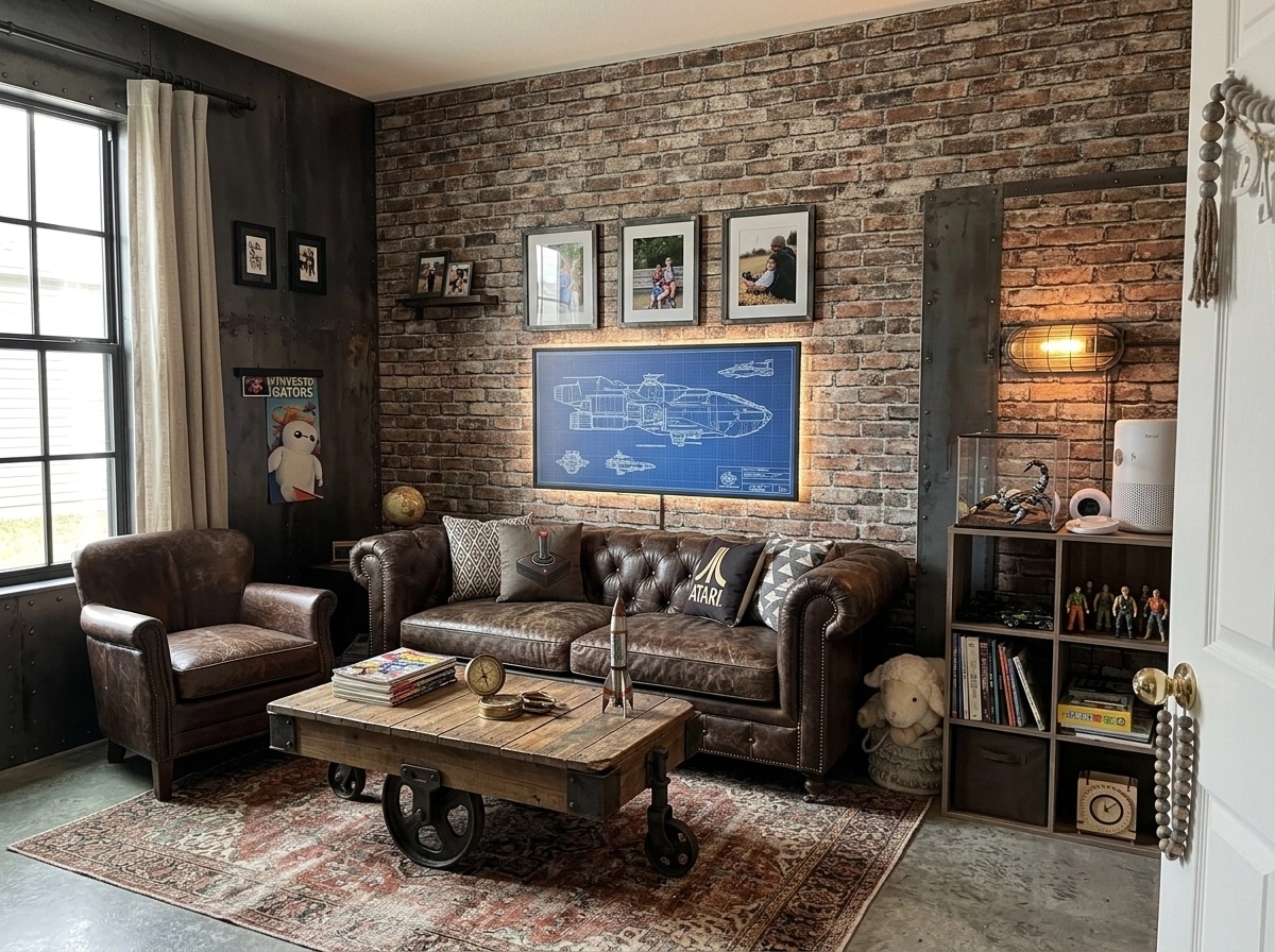 Interior design in Loft / Industrial style — Living Room by GenRoom AI