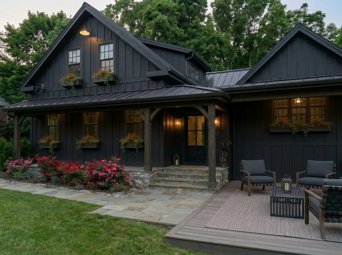 Facade design in Barnhouse Facade style — photo by GenRoom AI
