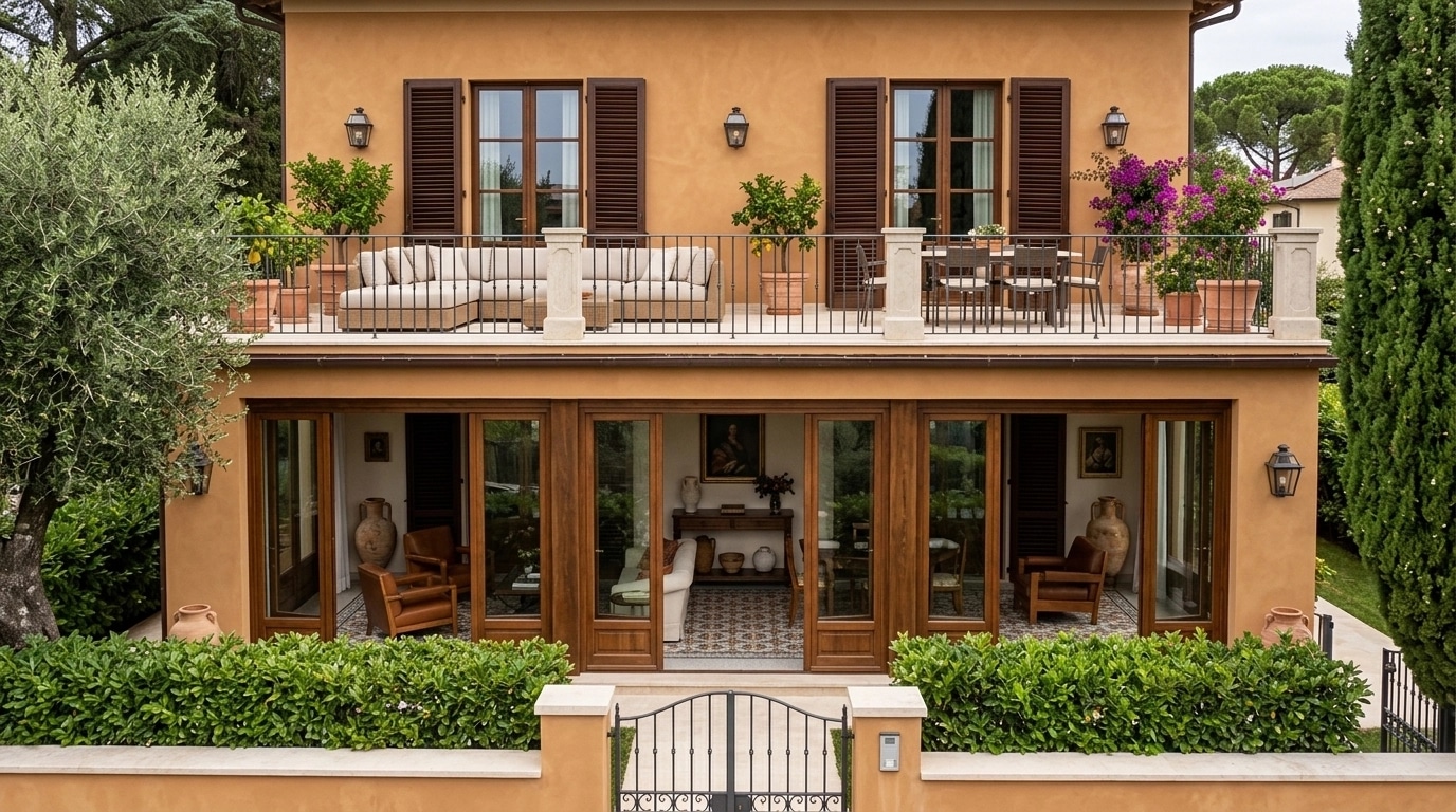 Facade design in Italian Villa Facade style — Facade by GenRoom AI