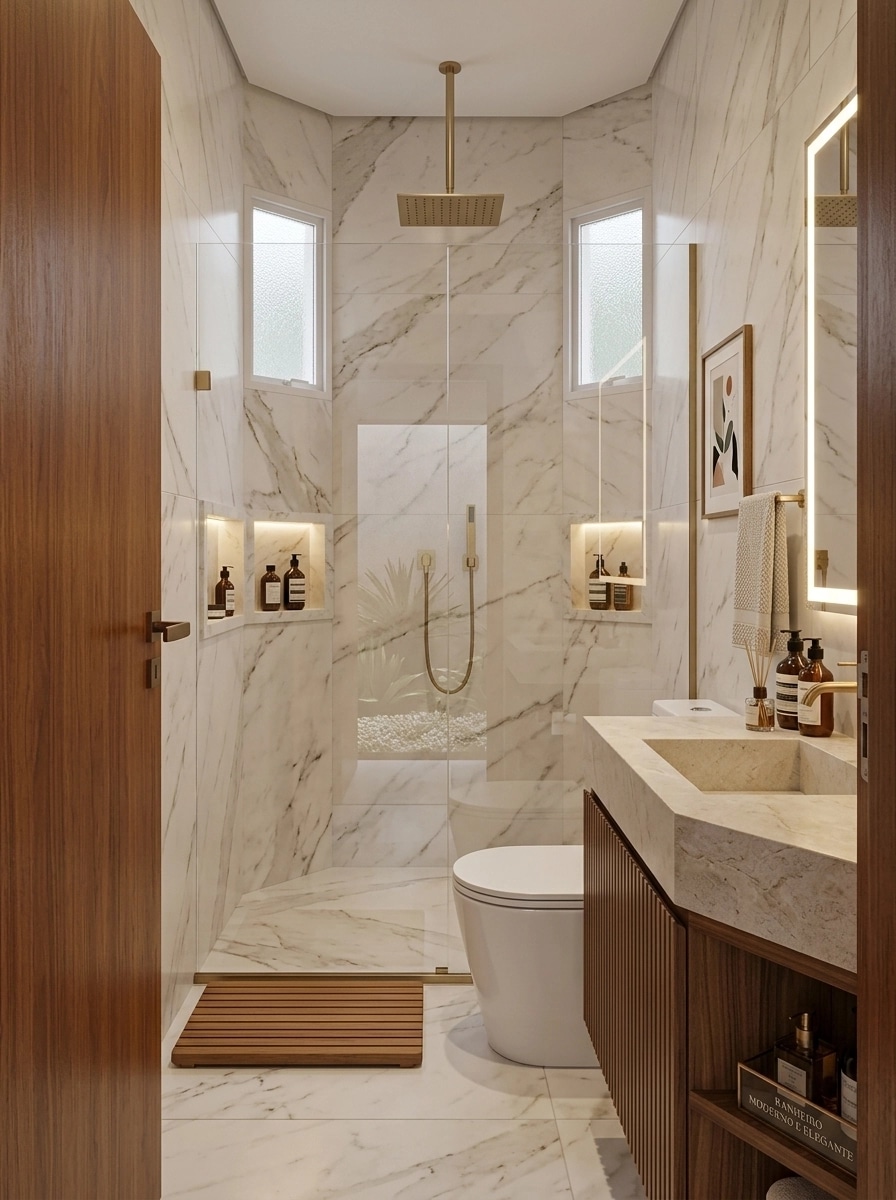 Bathroom interior in Contemporary style — photo by GenRoom AI