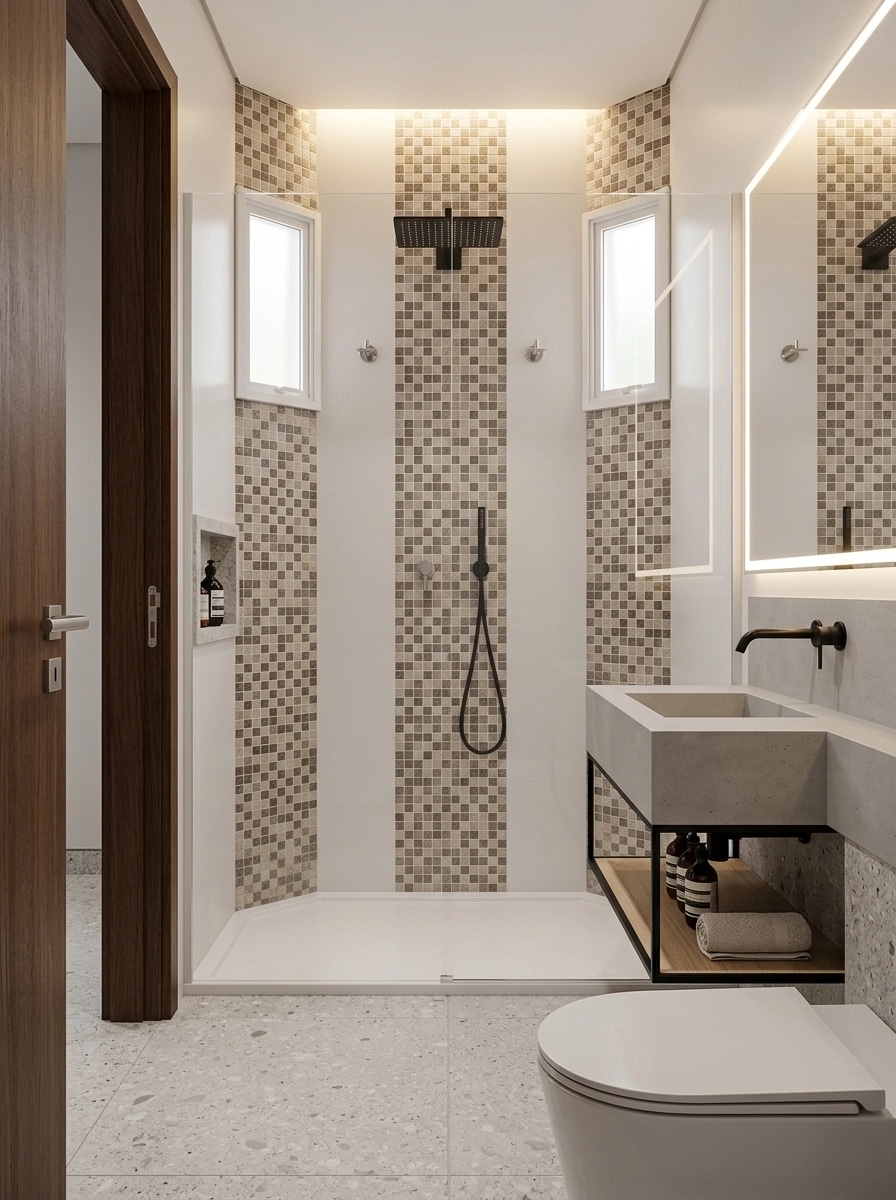 Bathroom interior in Minimalism style — photo by GenRoom AI