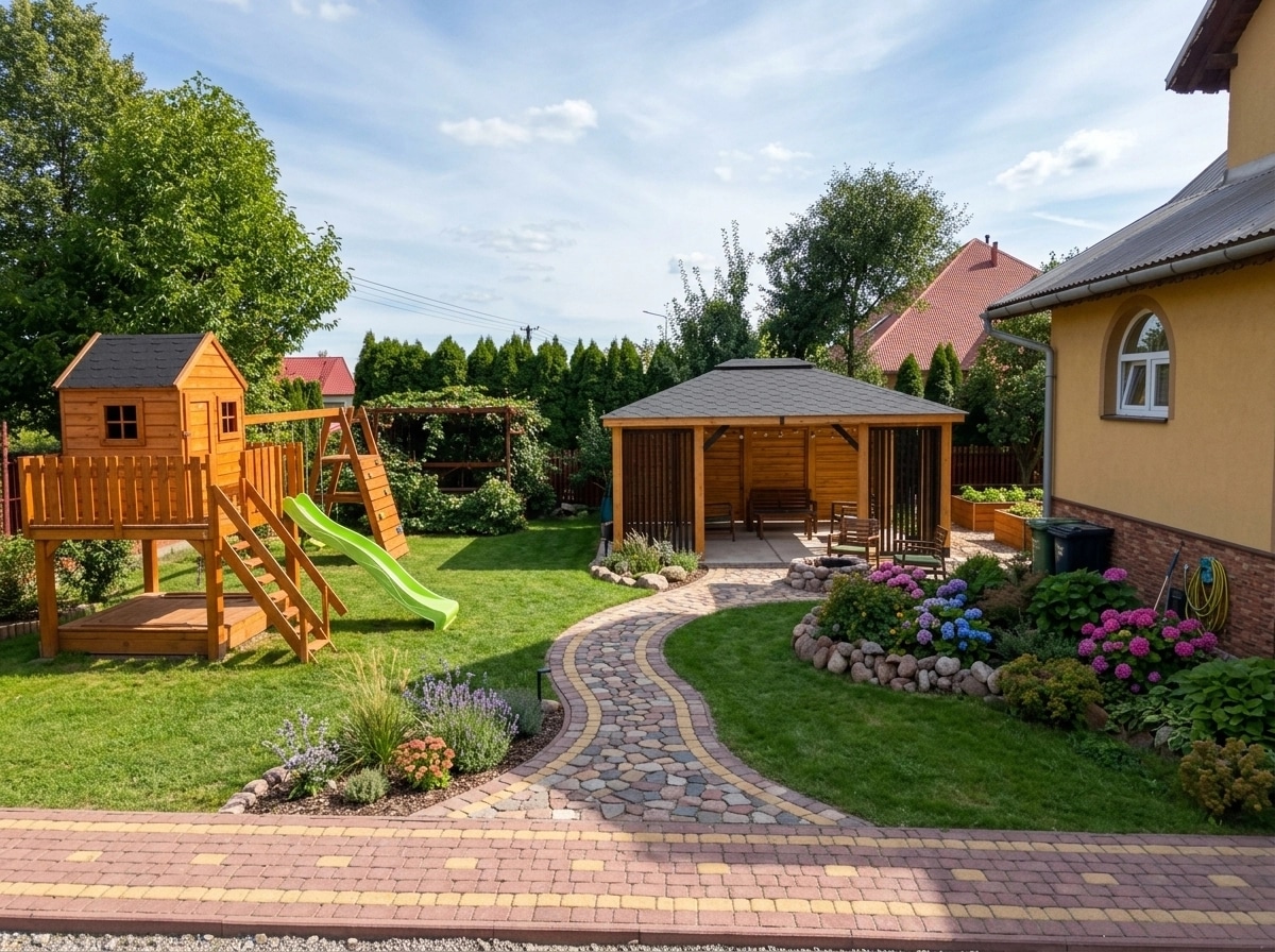 Landscape design in Eco Natural Garden style — Yard by GenRoom AI