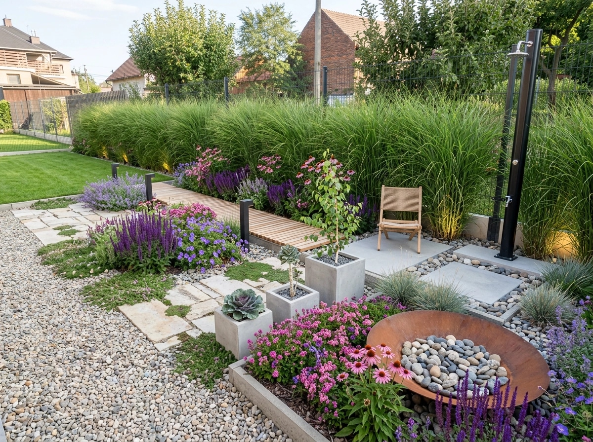 Landscape design in Scandinavian Garden style — Yard by GenRoom AI