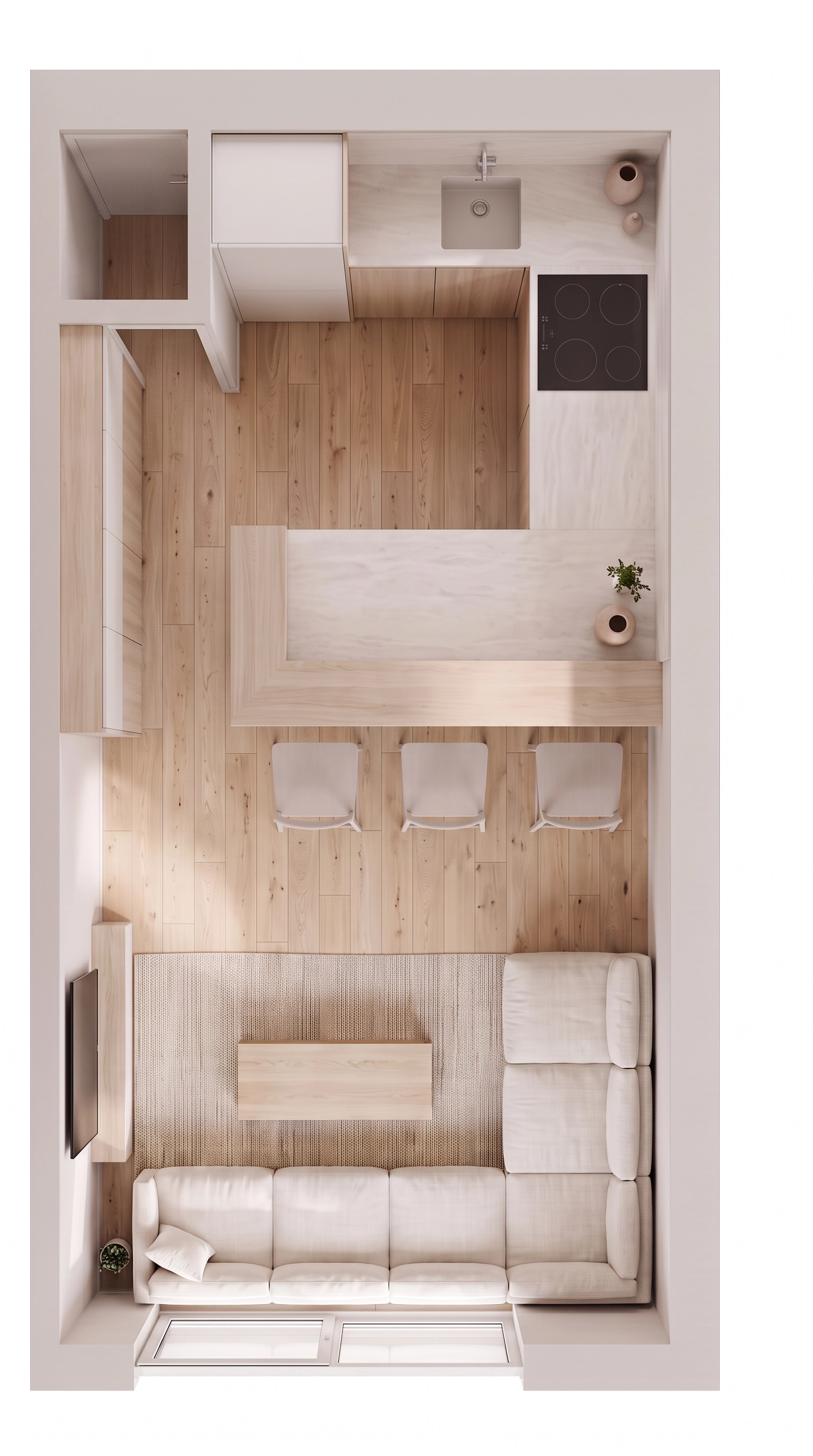Interior design in Minimalism style — Living Room by GenRoom AI