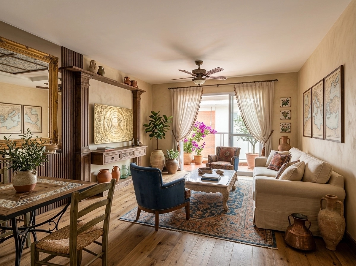 Diseño de interiores en estilo Mediterranean — Salón por GenRoom AI