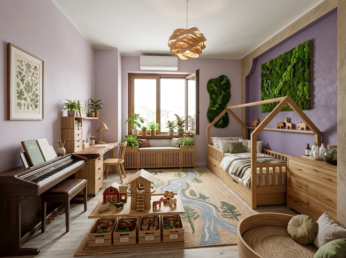 Biophilic Kids Room design — interior photo by GenRoom AI