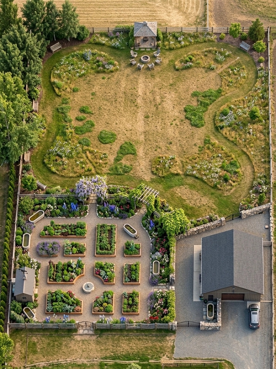 Country Rustic Garden Yard design — yard photo by GenRoom AI