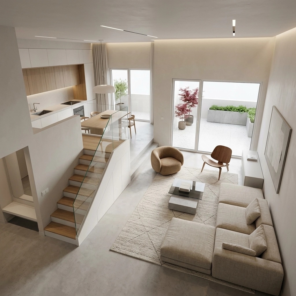 Minimalism Living Room design — interior photo by GenRoom AI