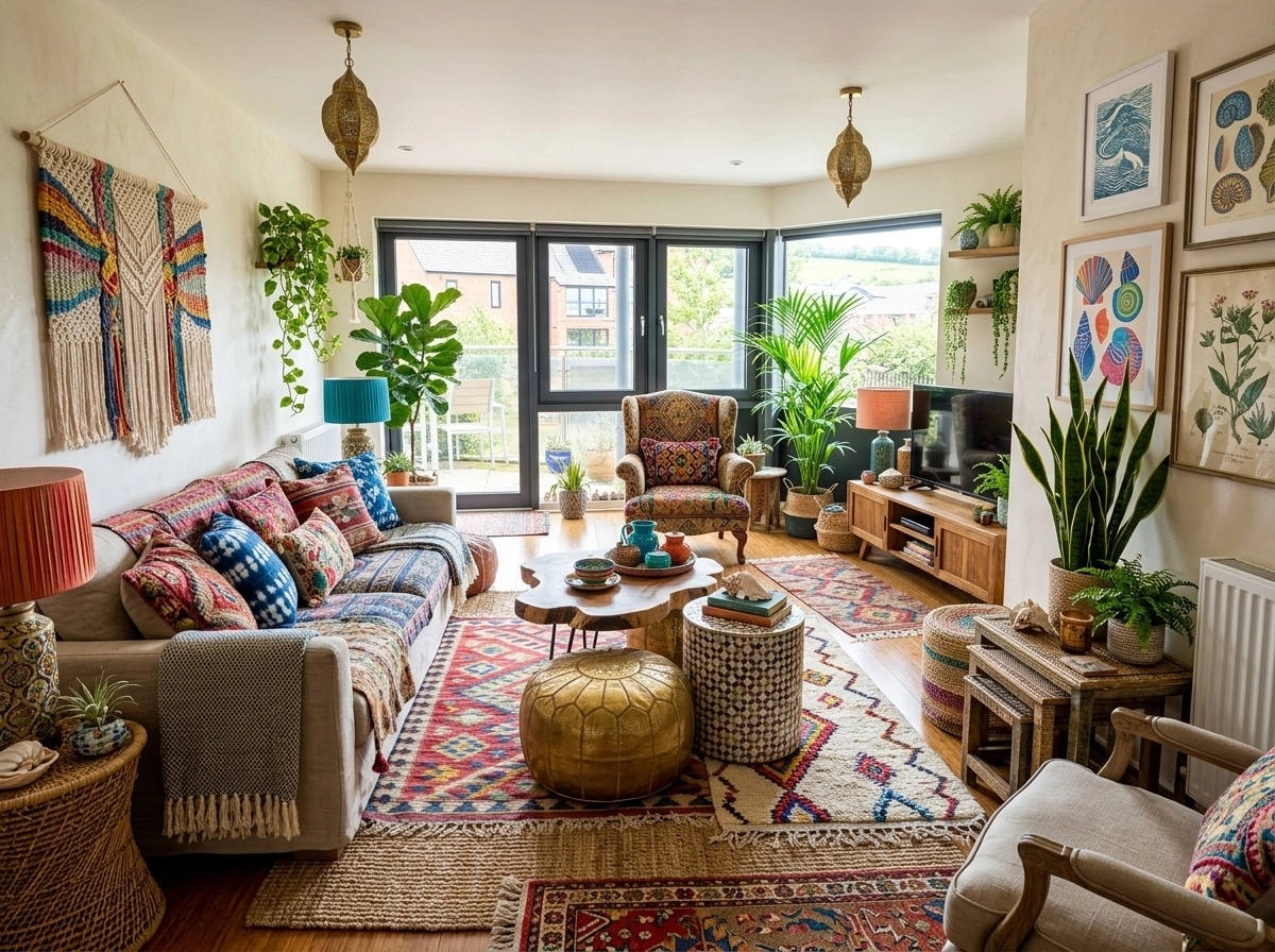 Interior design in Bohemian style — Living Room by GenRoom AI