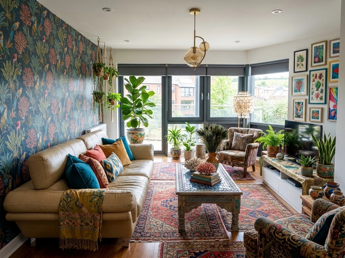 Maximalist Living Room design — interior photo by GenRoom AI