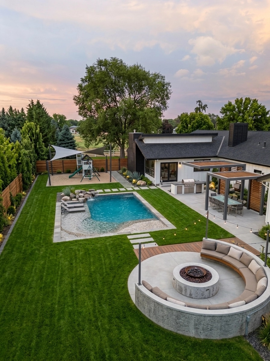 Landscape design in Contemporary Yard style — Yard by GenRoom AI