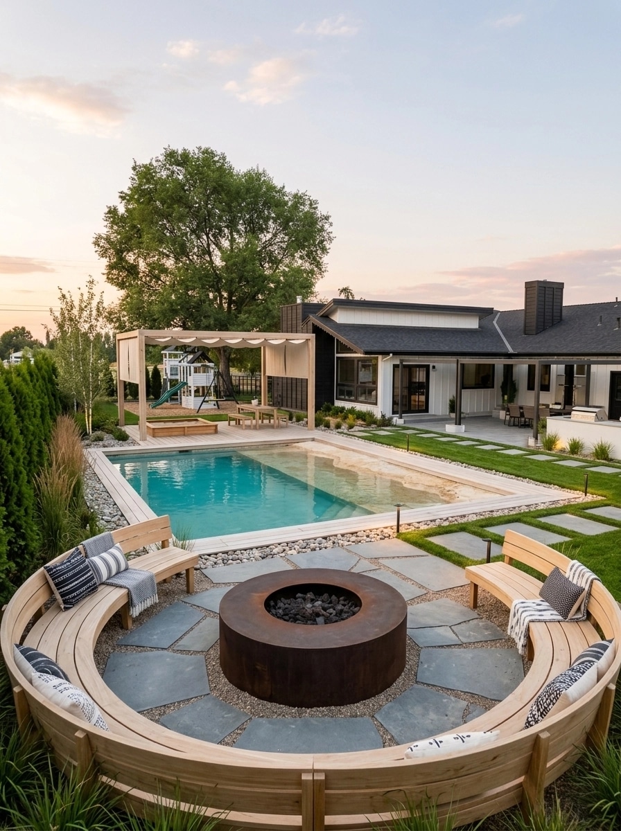 Landscape design in Scandinavian Garden style — Yard by GenRoom AI