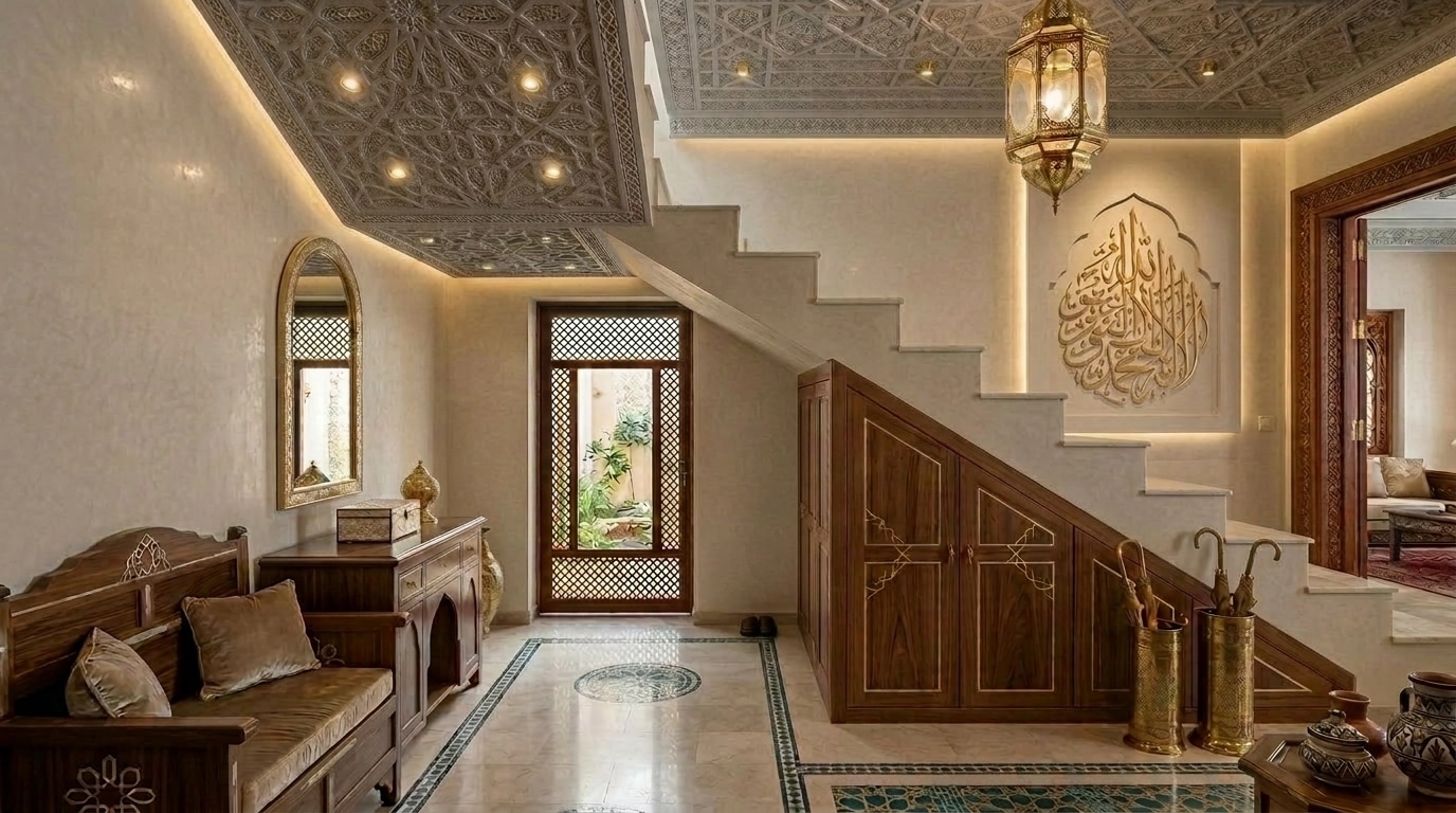 Hallway interior in Transitional style — photo by GenRoom AI