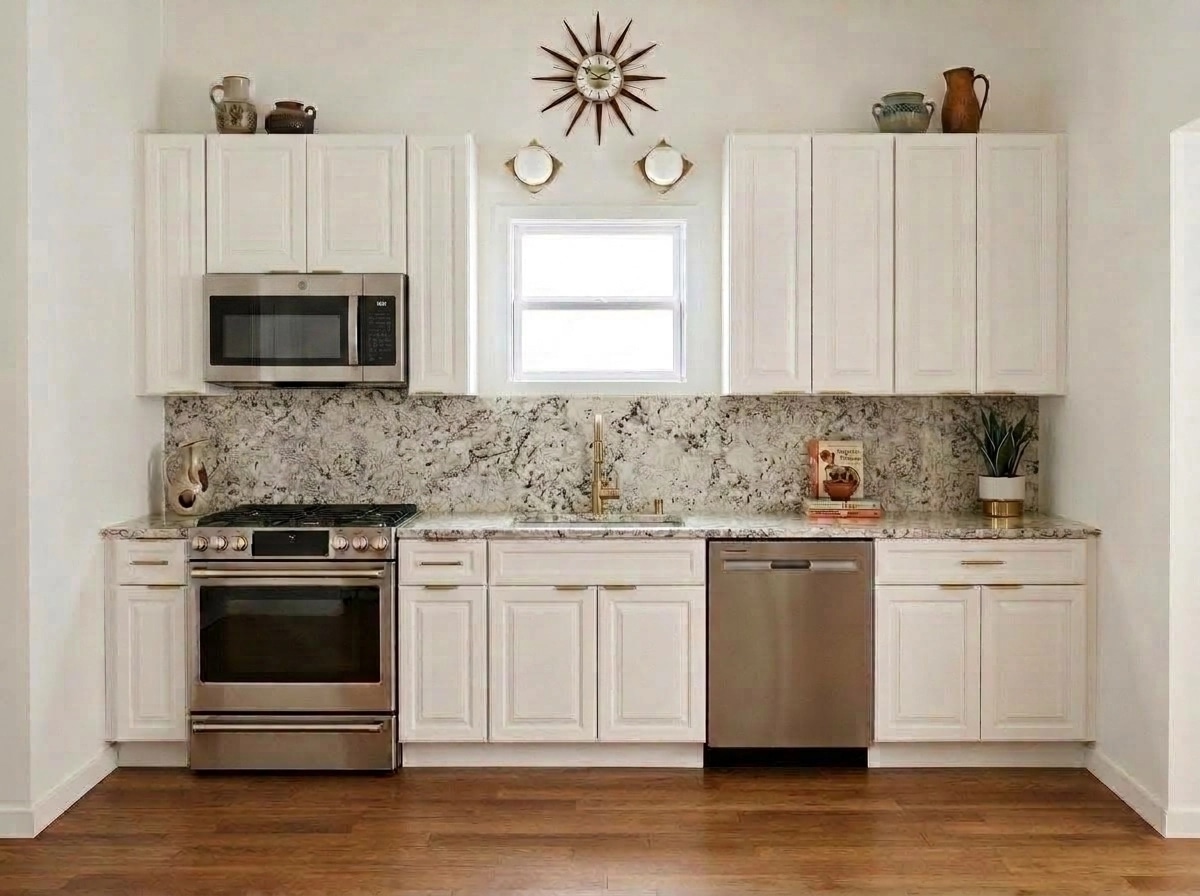 Kitchen interior in Mid-Century Modern style — photo by GenRoom AI