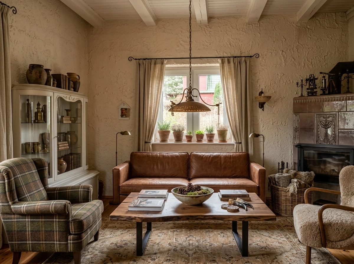 Design de interiores em estilo Rustic — Sala de Estar por GenRoom AI