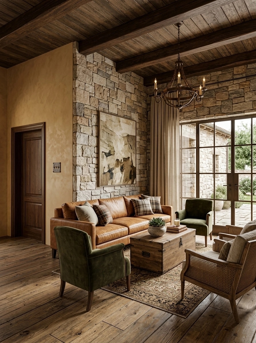 Interior design in Rustic style — Living Room by GenRoom AI