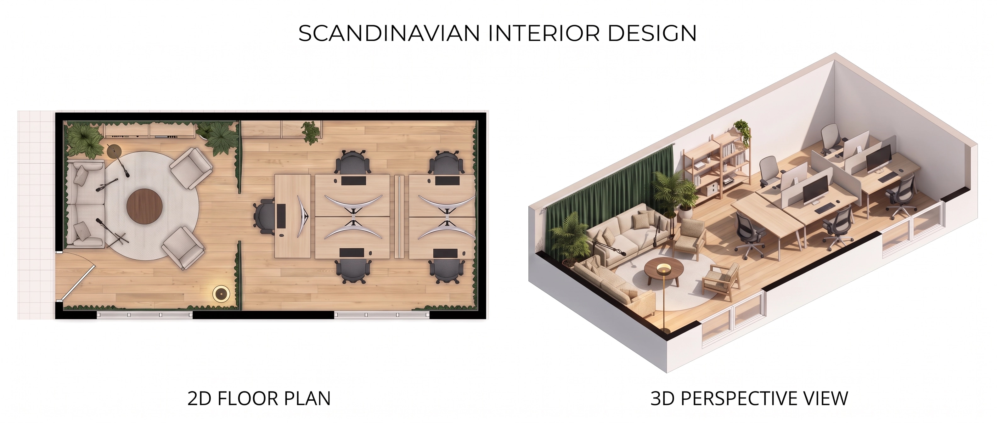 Interior design in Scandinavian style — Living Room by GenRoom AI