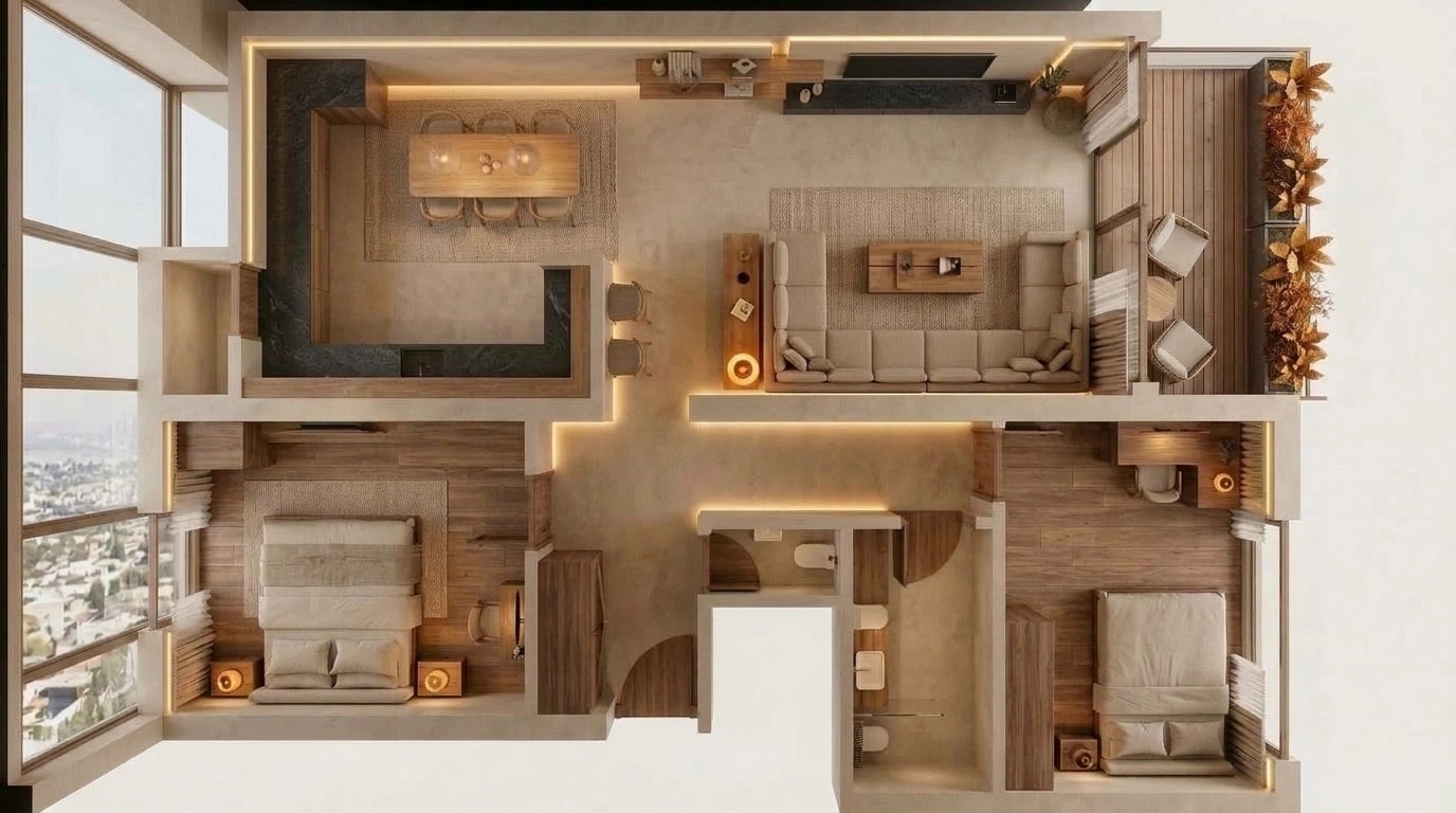 Interior design in Contemporary style — Living Room by GenRoom AI