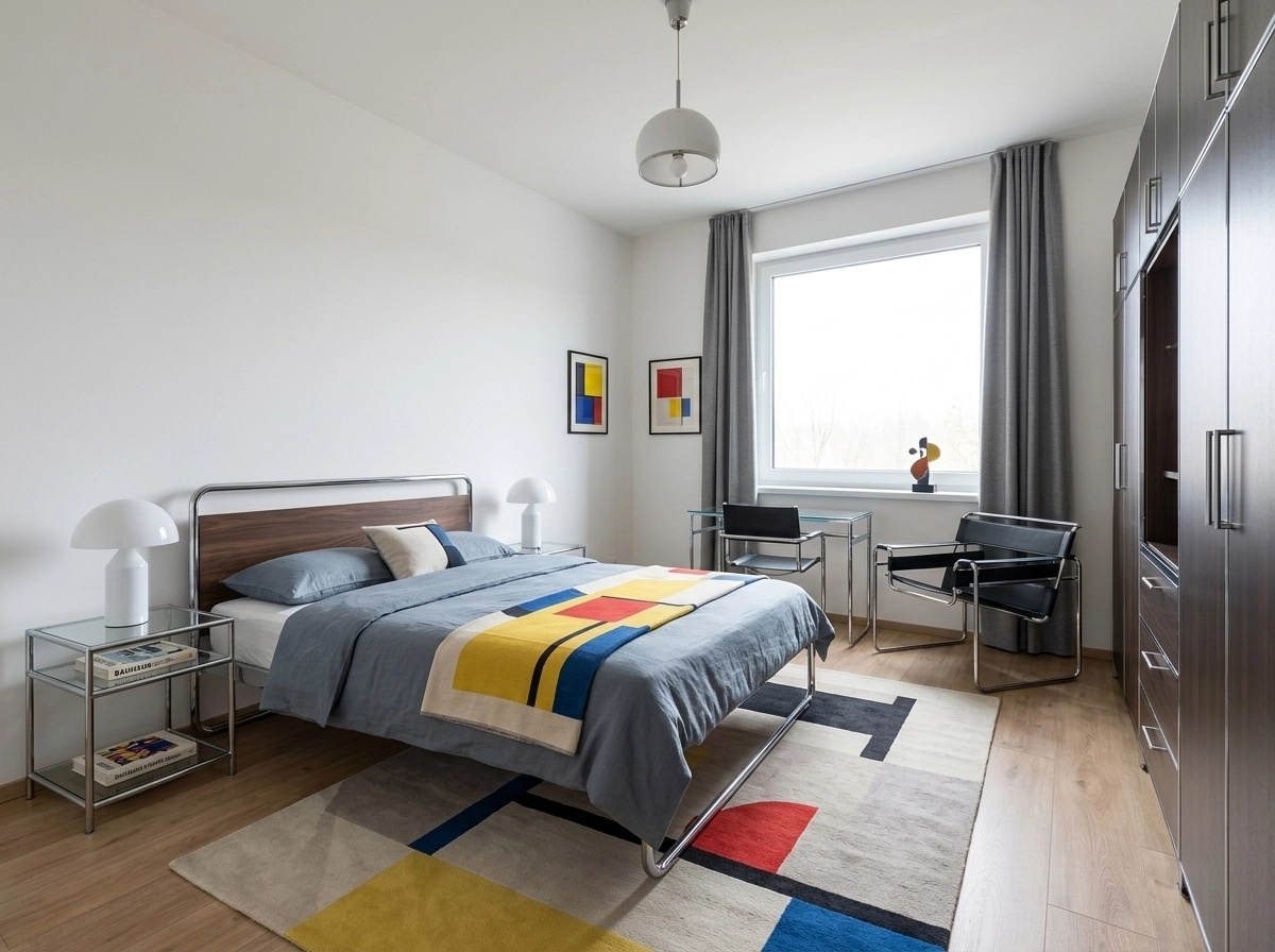 Bauhaus Bedroom design — interior photo by GenRoom AI