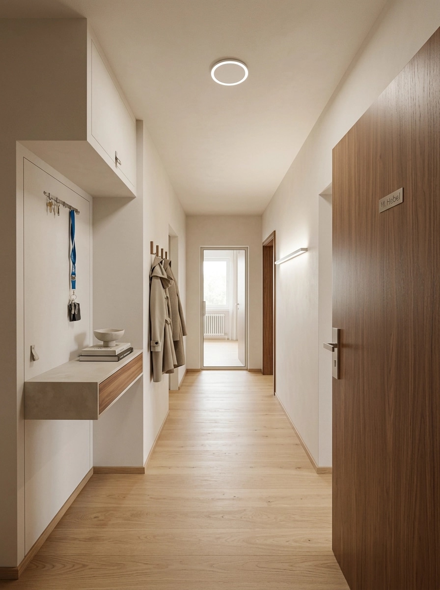Hallway interior in Minimalism style — photo by GenRoom AI
