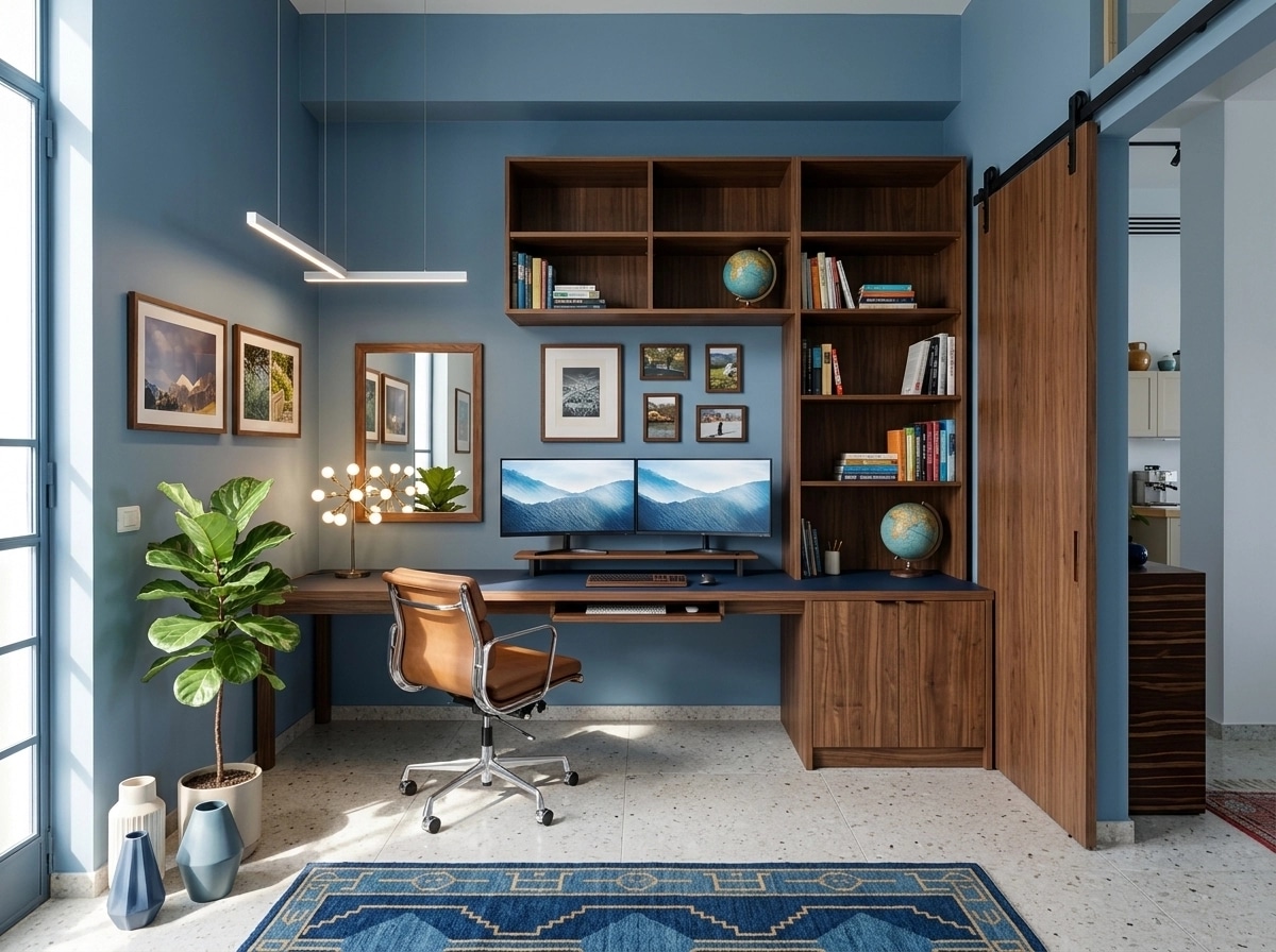 Interior design in Mid-Century Modern style — home_office by GenRoom AI