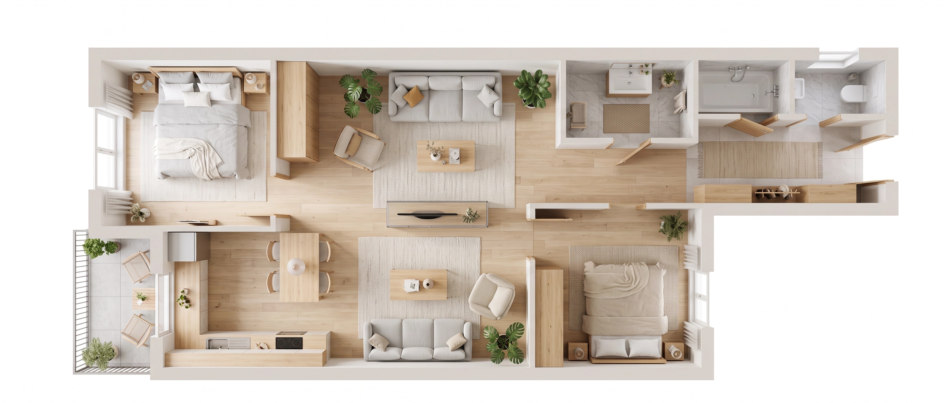 Interior design in Scandinavian style — Living Room by GenRoom AI