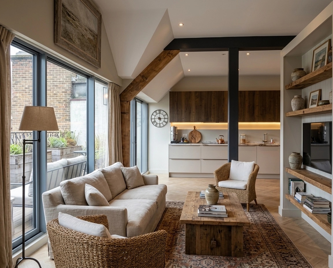 Modern Farmhouse Living Room design — interior photo by GenRoom AI