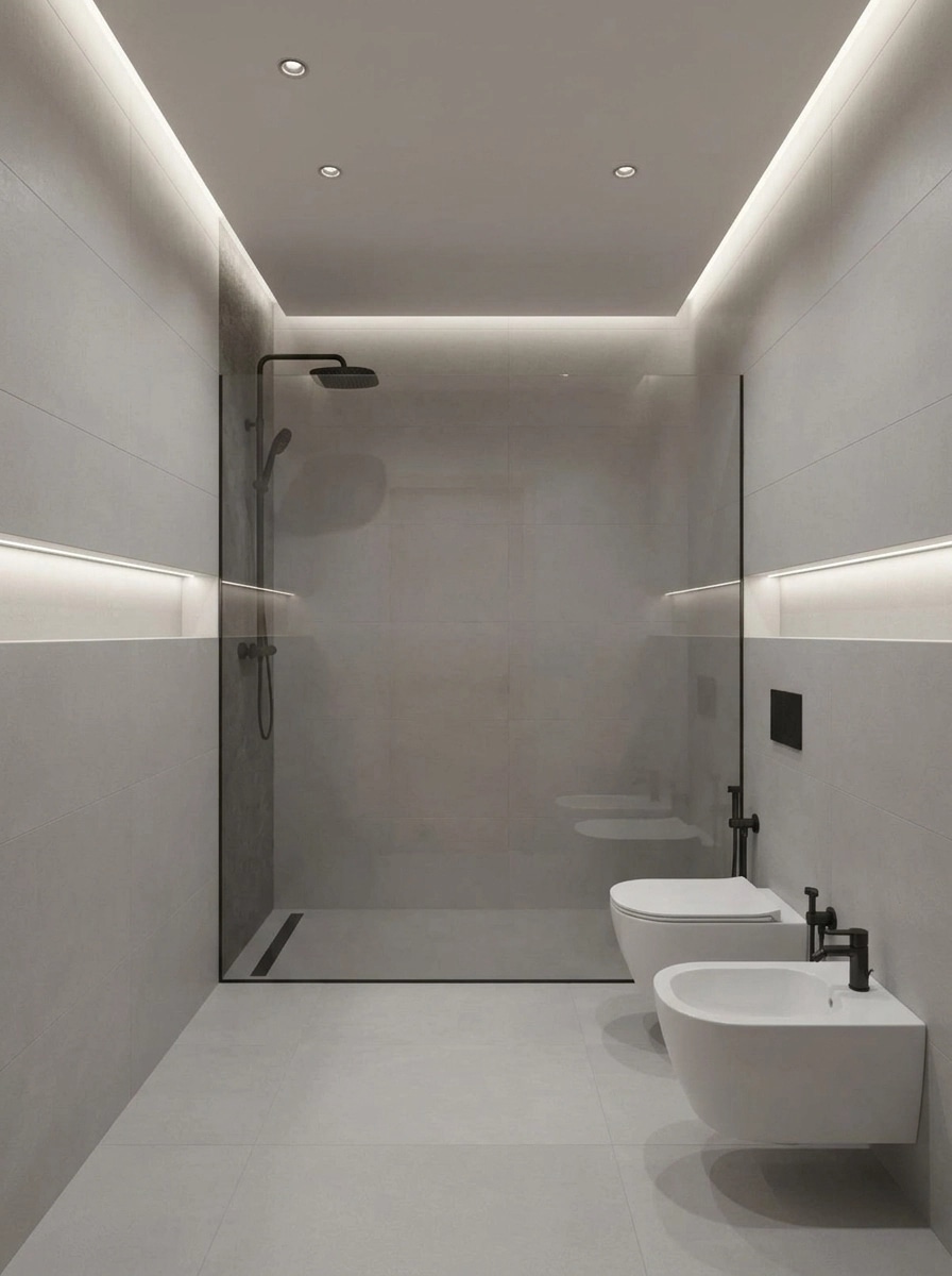 Bathroom interior in Minimalism style — photo by GenRoom AI