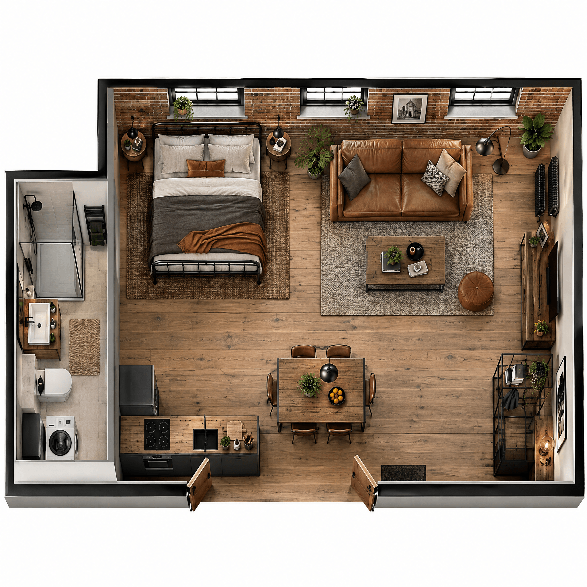 Interior design in Loft / Industrial style — Living Room by GenRoom AI