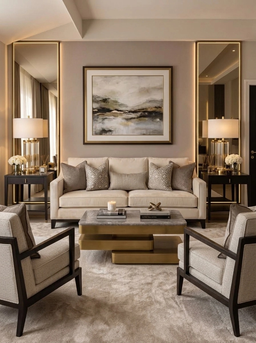 Transitional Living Room design — interior photo by GenRoom AI
