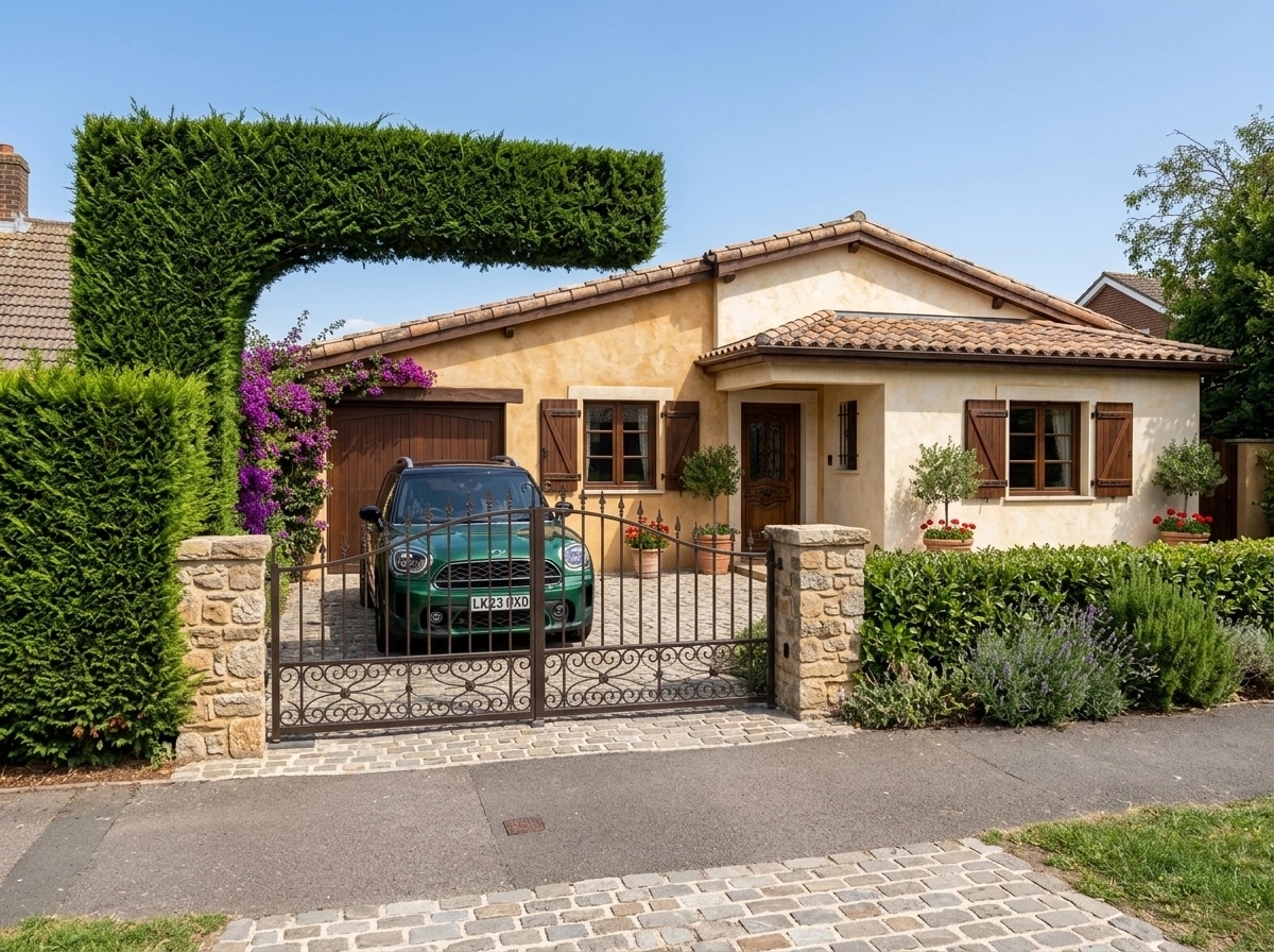 Facade design in Mediterranean Facade style — photo by GenRoom AI
