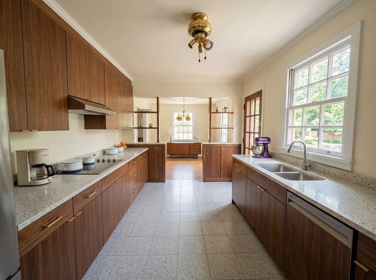 Mid-Century Modern Kitchen design — interior photo by GenRoom AI