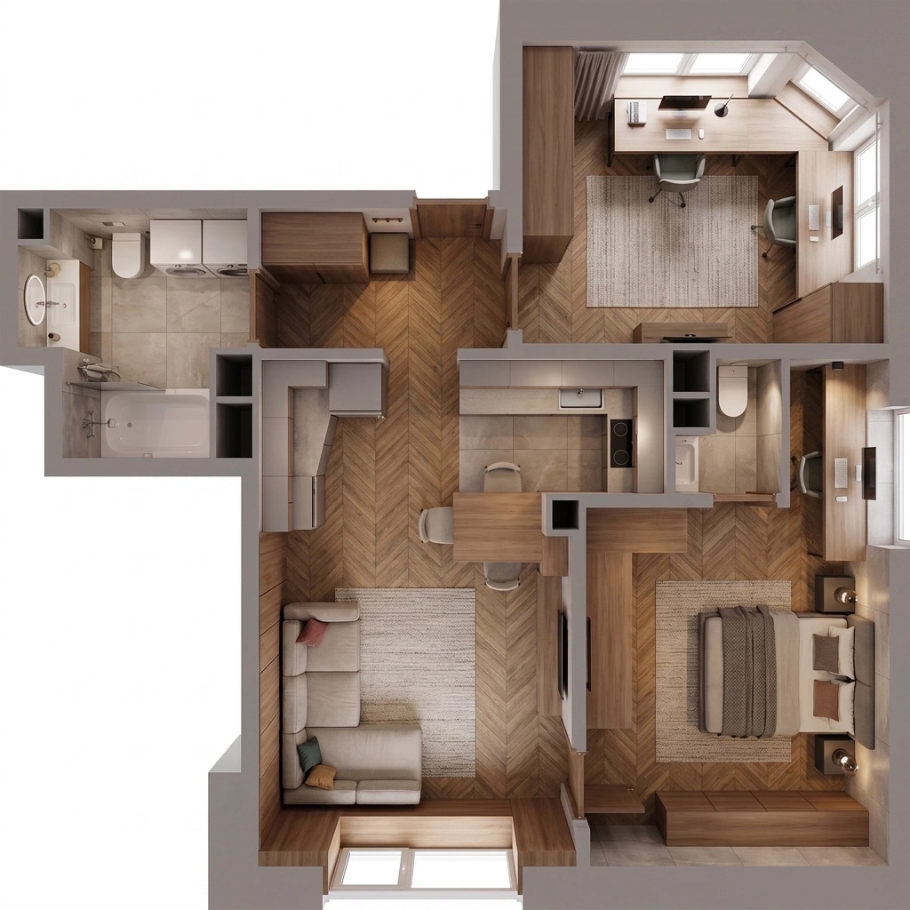 Interior design in Contemporary style — Living Room by GenRoom AI