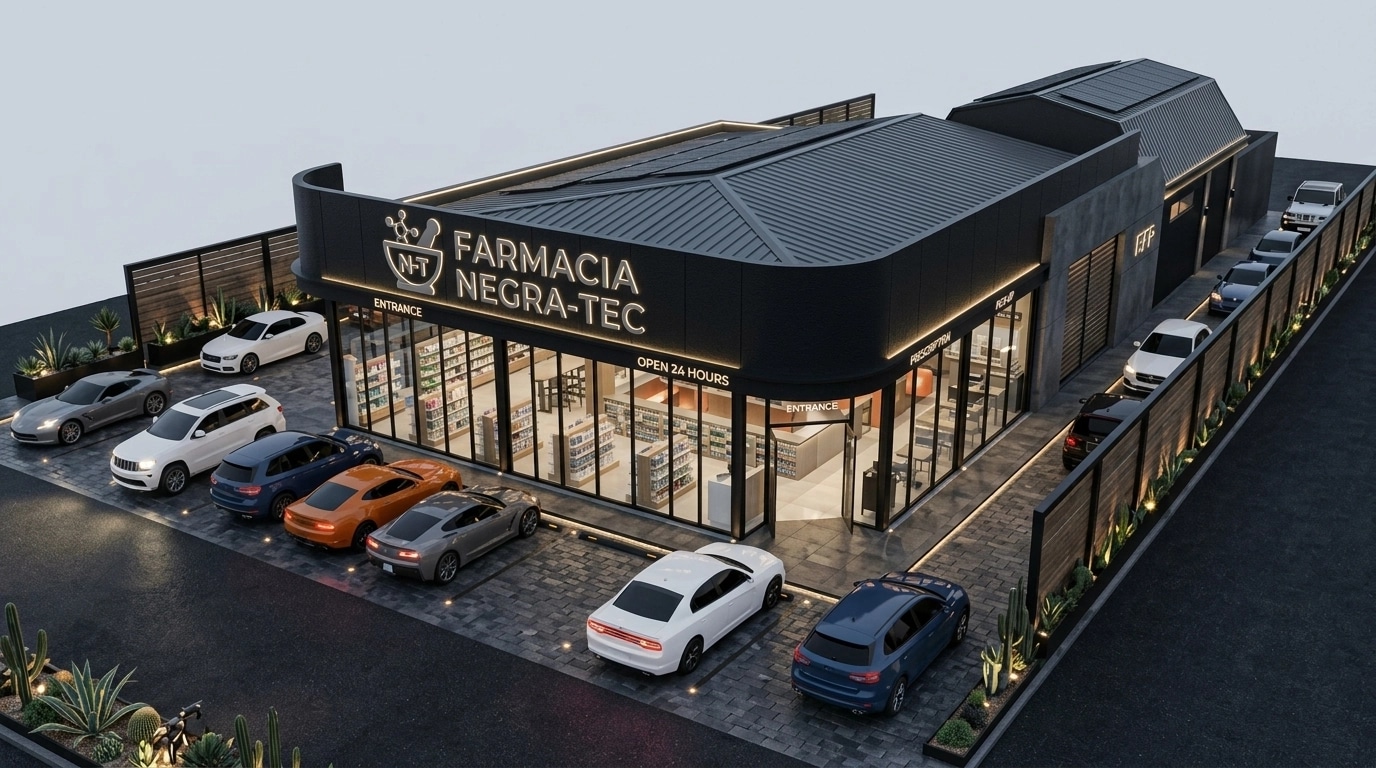 Facade design in Blacktec Facade style — Facade by GenRoom AI