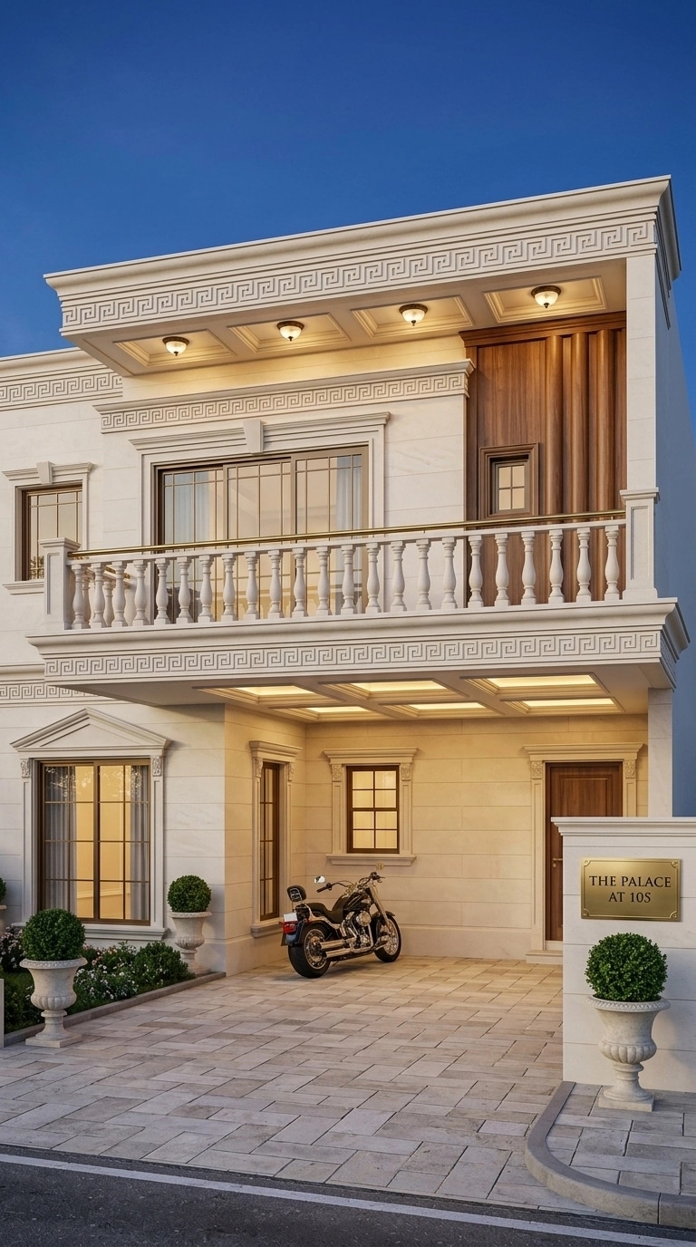 Neoclassic Facade Fachada design — facade photo by GenRoom AI