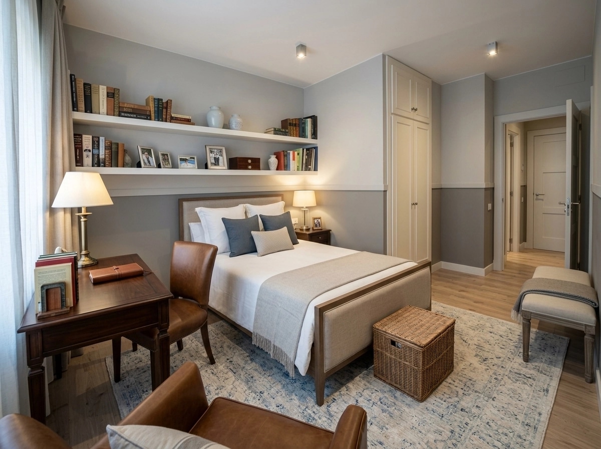 Innenraumdesign im Transitional-Stil — Schlafzimmer von GenRoom AI