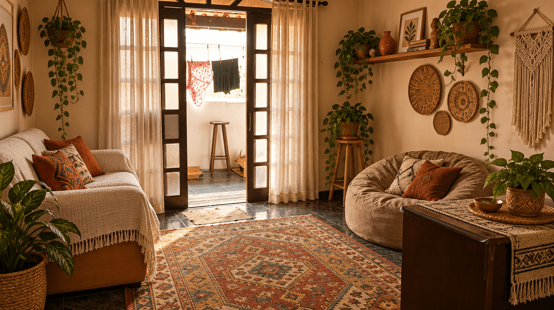 Interior design in Bohemian style — Living Room by GenRoom AI