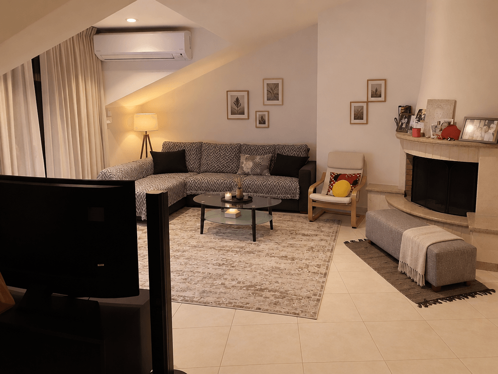 Contemporary ห้องนั่งเล่น design — interior photo by GenRoom AI