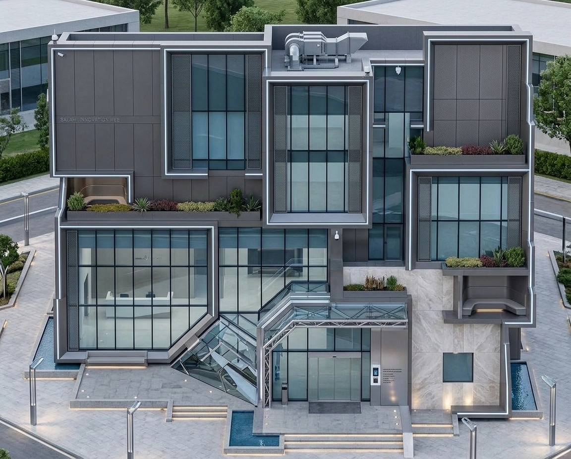 Facade design in Hi-Tech Facade style — Facade by GenRoom AI
