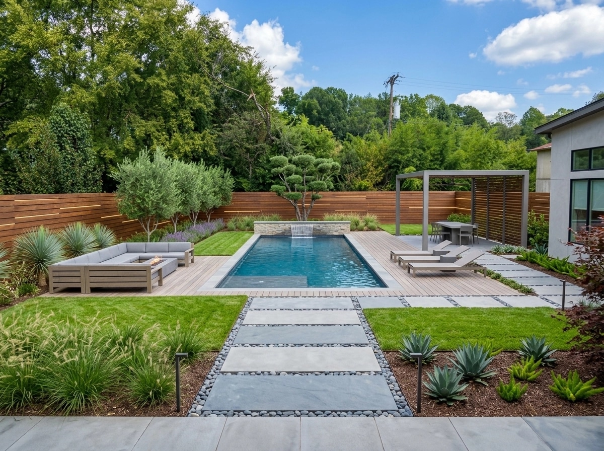 Landscape design in Contemporary Yard style — Yard by GenRoom AI