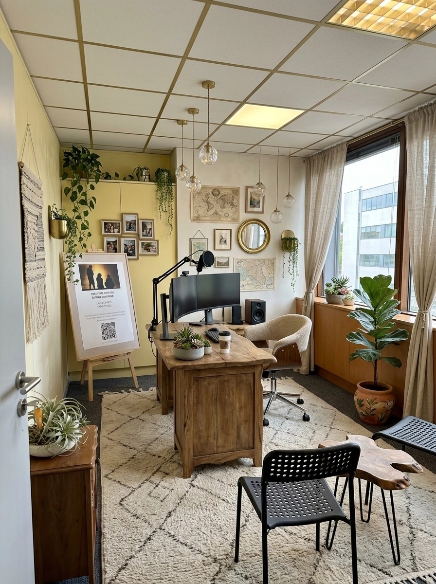 Interior design in Bohemian style — Office by GenRoom AI