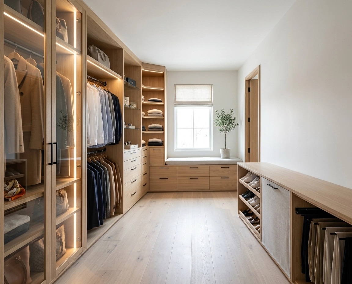 Interior design in Scandinavian style — wardrobe by GenRoom AI