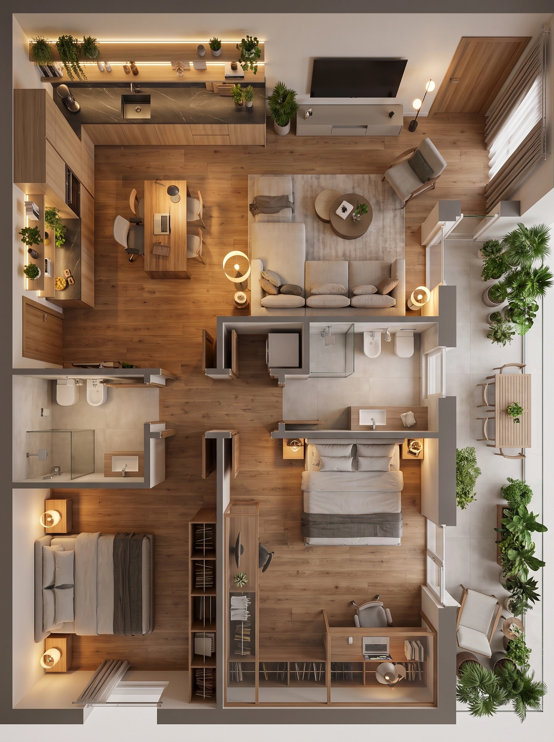 Interior design in Contemporary style — Living Room by GenRoom AI