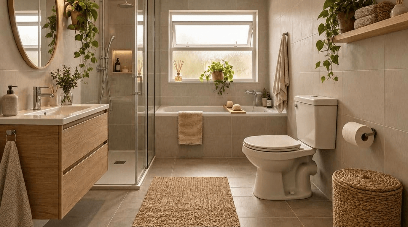 Bathroom interior in Scandinavian style — photo by GenRoom AI
