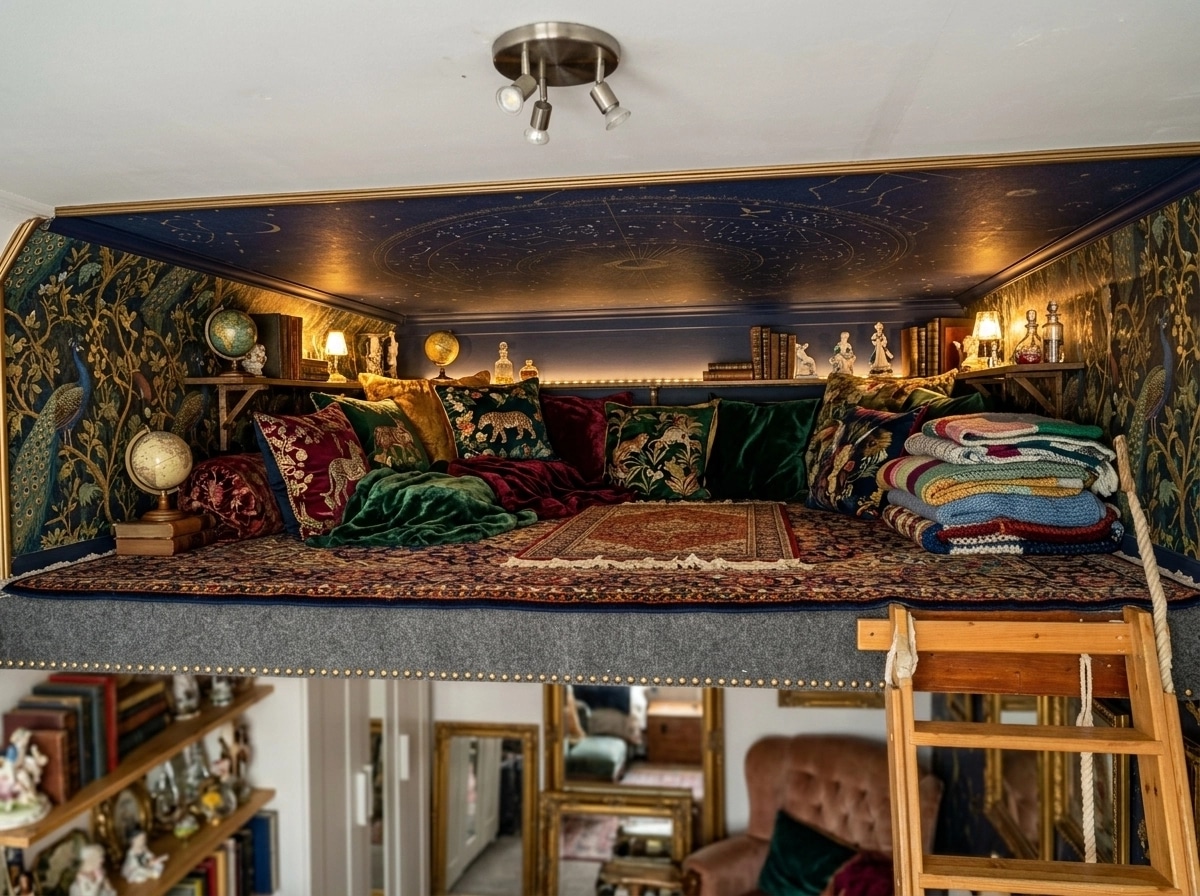 Design d'interni in stile Maximalist — attic di GenRoom AI