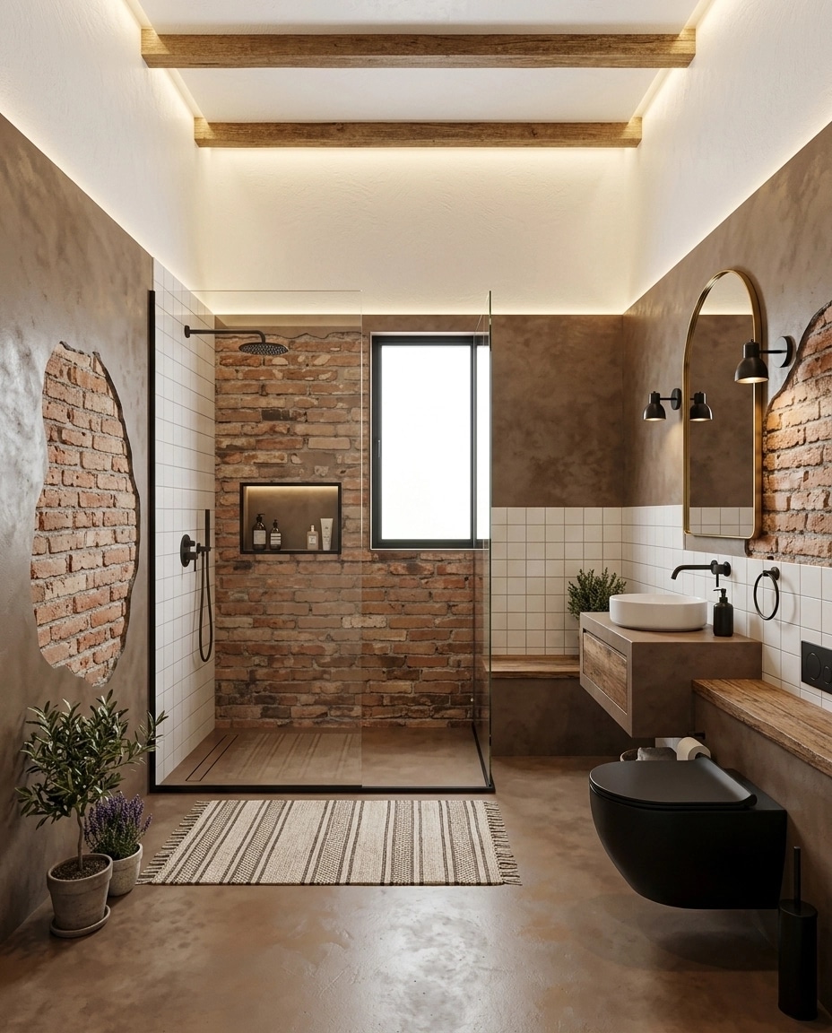 Bathroom interior in Mediterranean style — photo by GenRoom AI