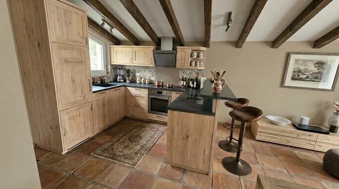 Rustic Kitchen design — interior photo by GenRoom AI