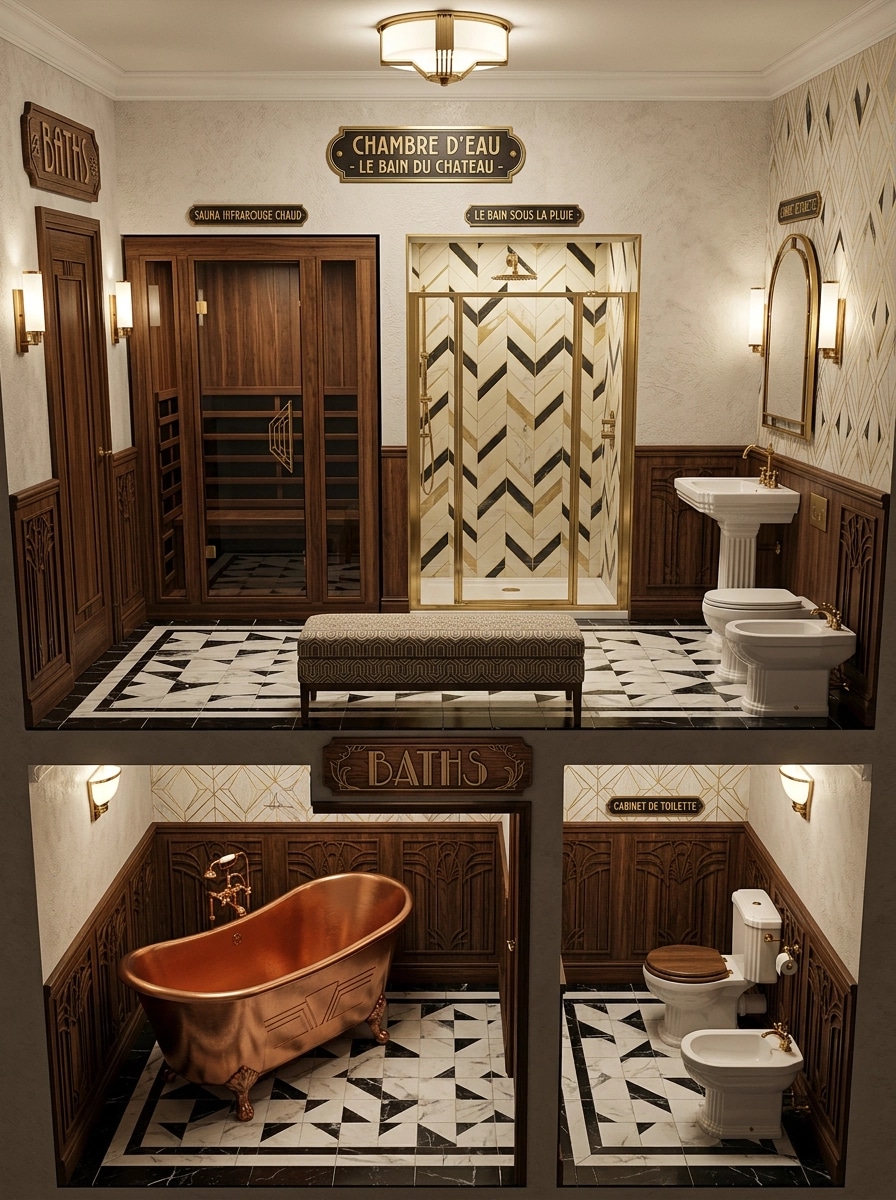Art Deco Bathroom design — interior photo by GenRoom AI