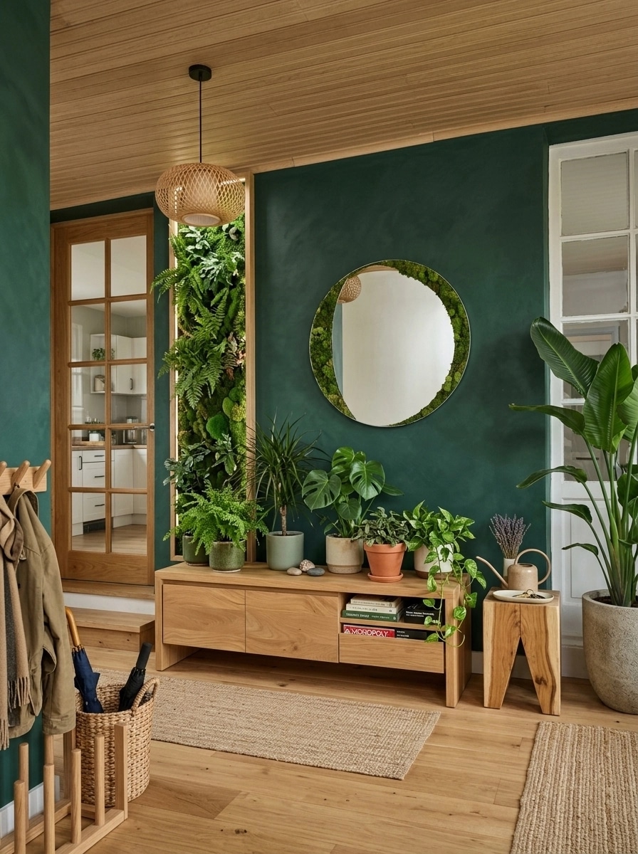 Biophilic Hallway design — interior photo by GenRoom AI