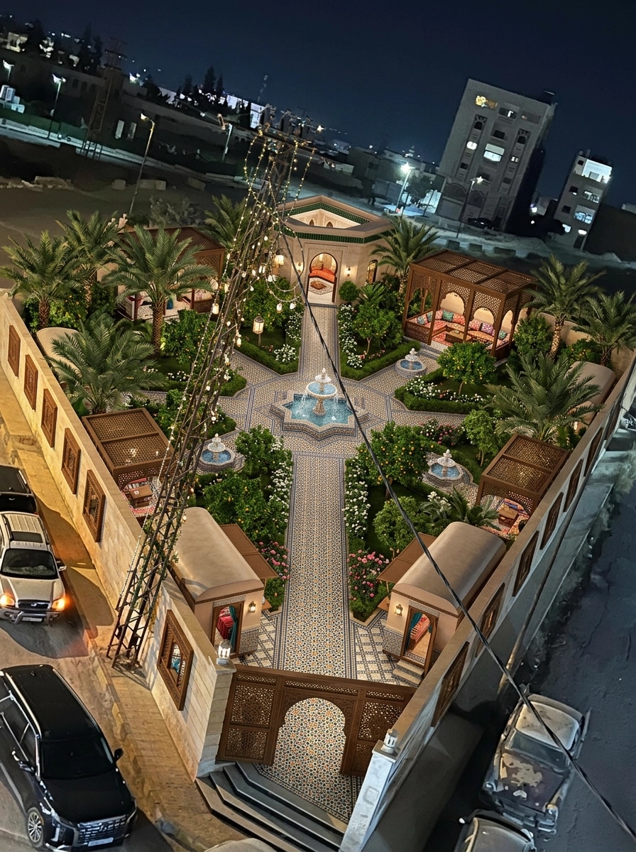 Yard design in Arabian Courtyard style — photo by GenRoom AI